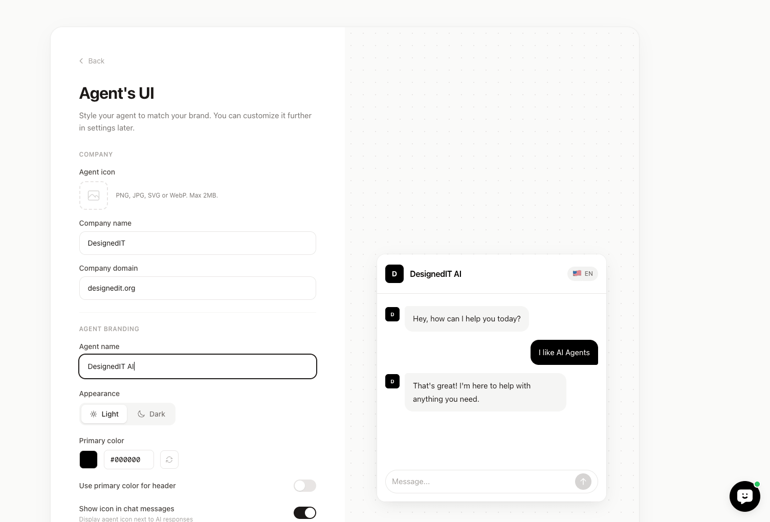 Customize your agent