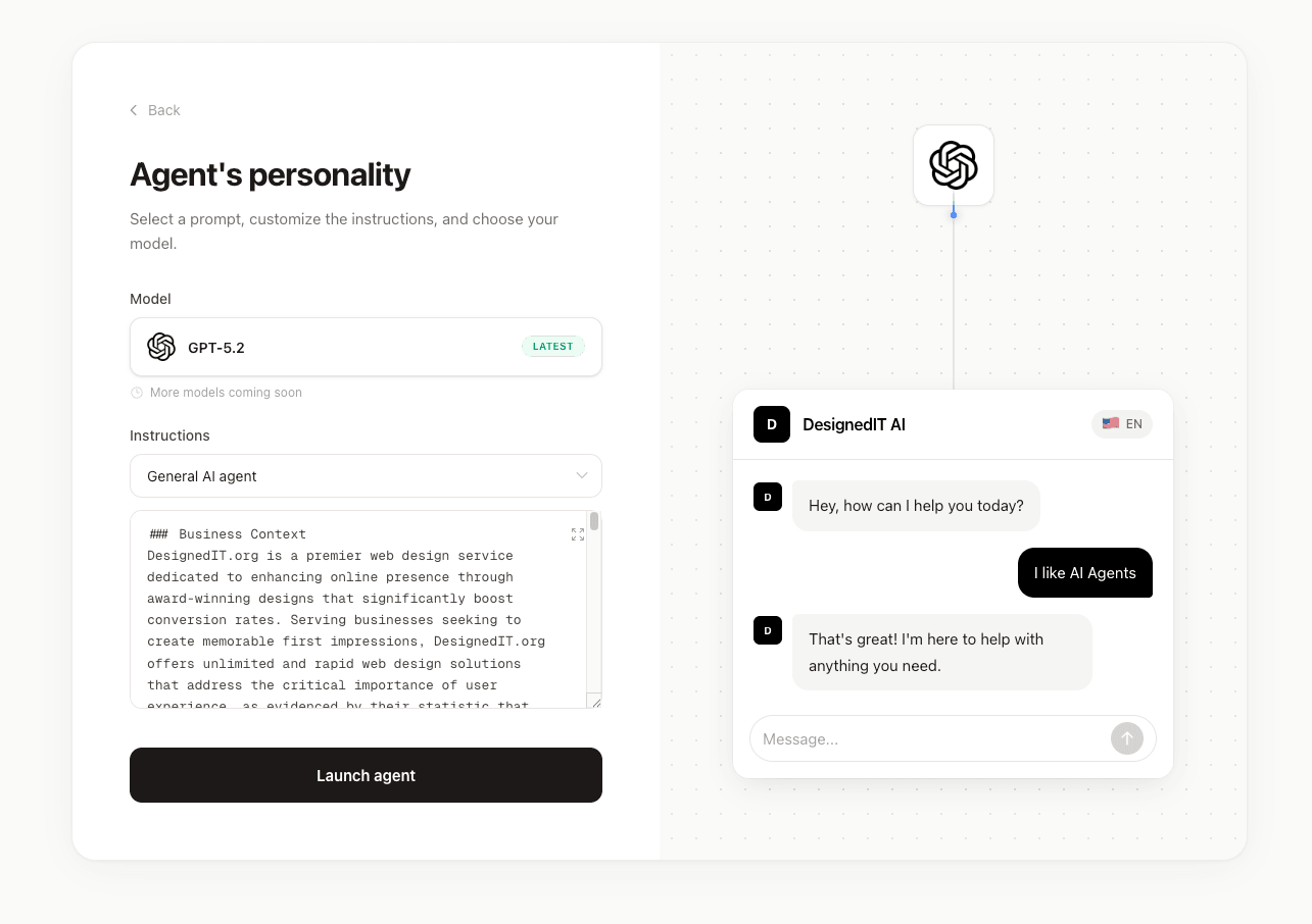 Set personality & model
